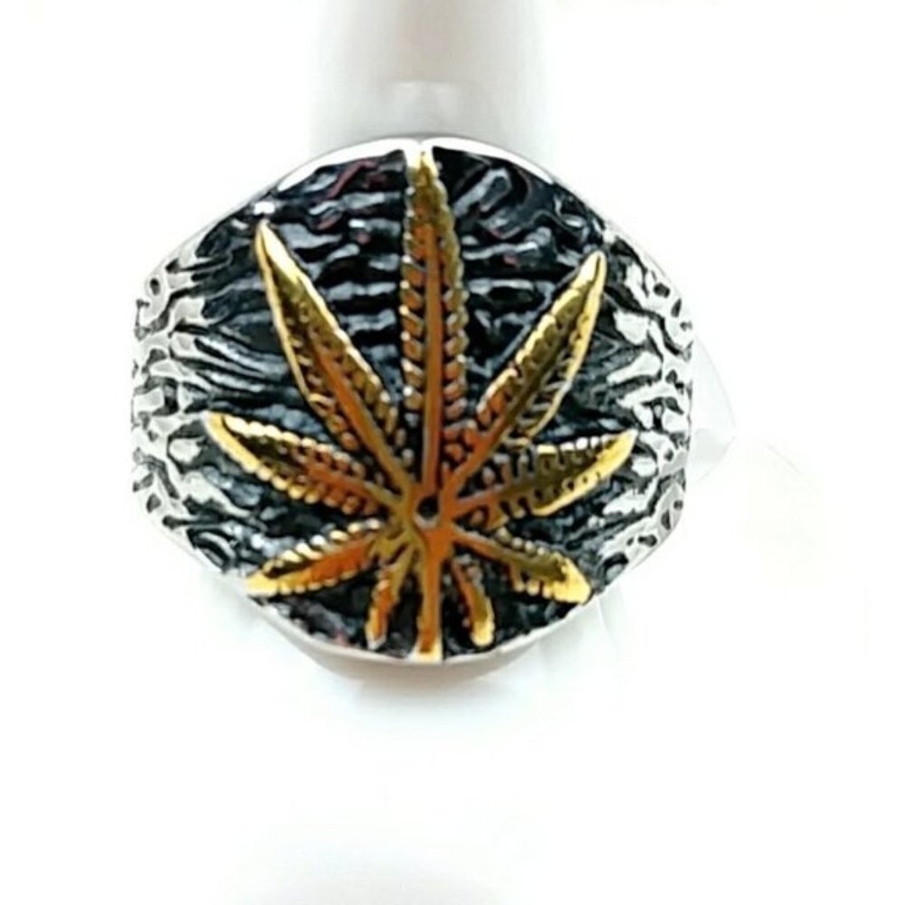 Unisex 420 Ring Stainless Steel Mary Jane Ring Hypoallergenic Nickel Free